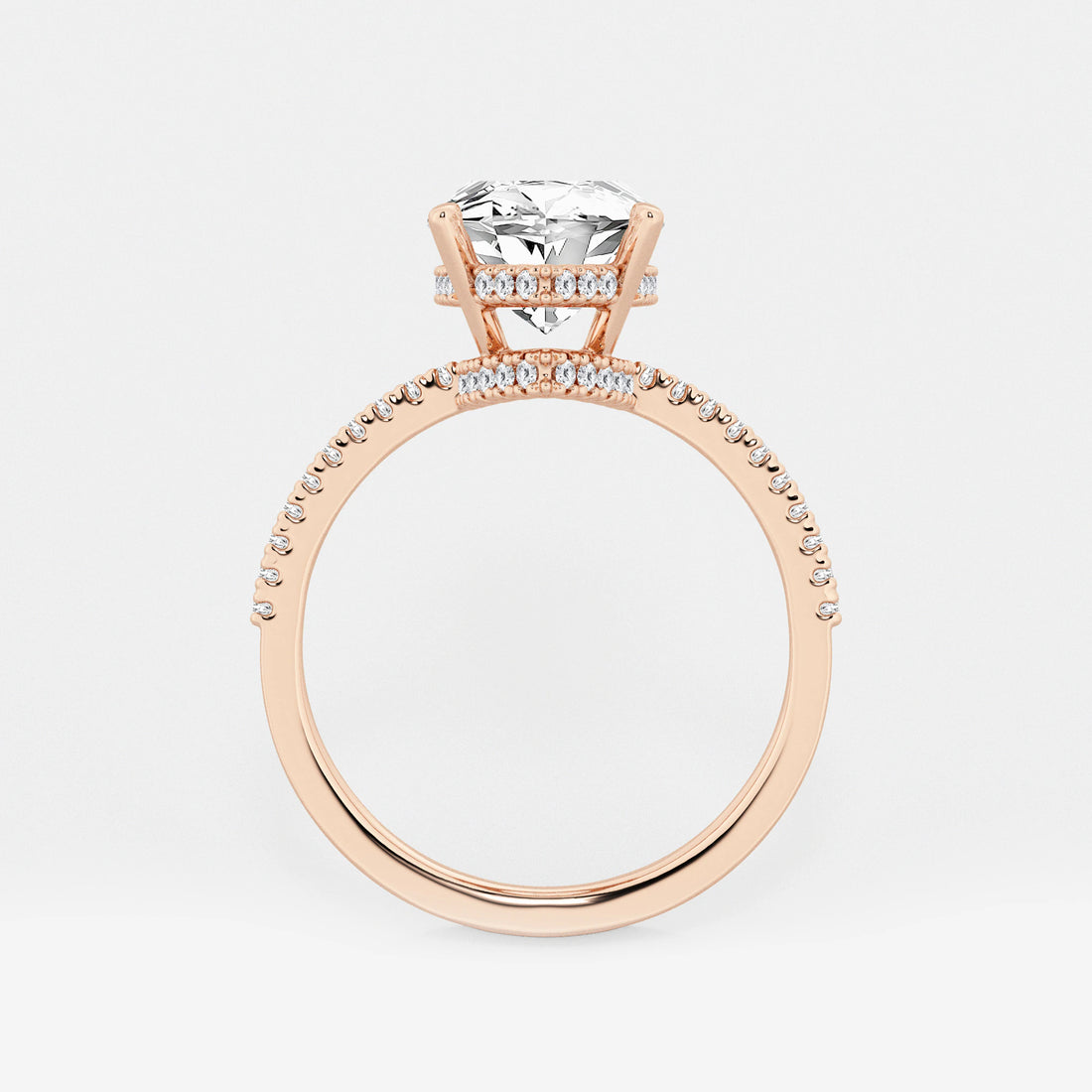 Serenité Marquise Lab-Grown Diamond Side Stone Engagement Ring