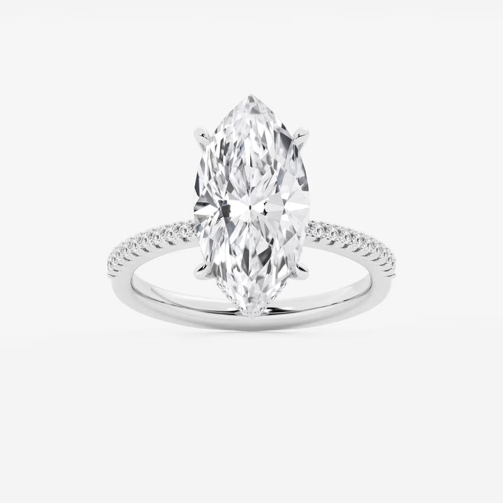 Serenité Marquise Lab-Grown Diamond Side Stone Engagement Ring