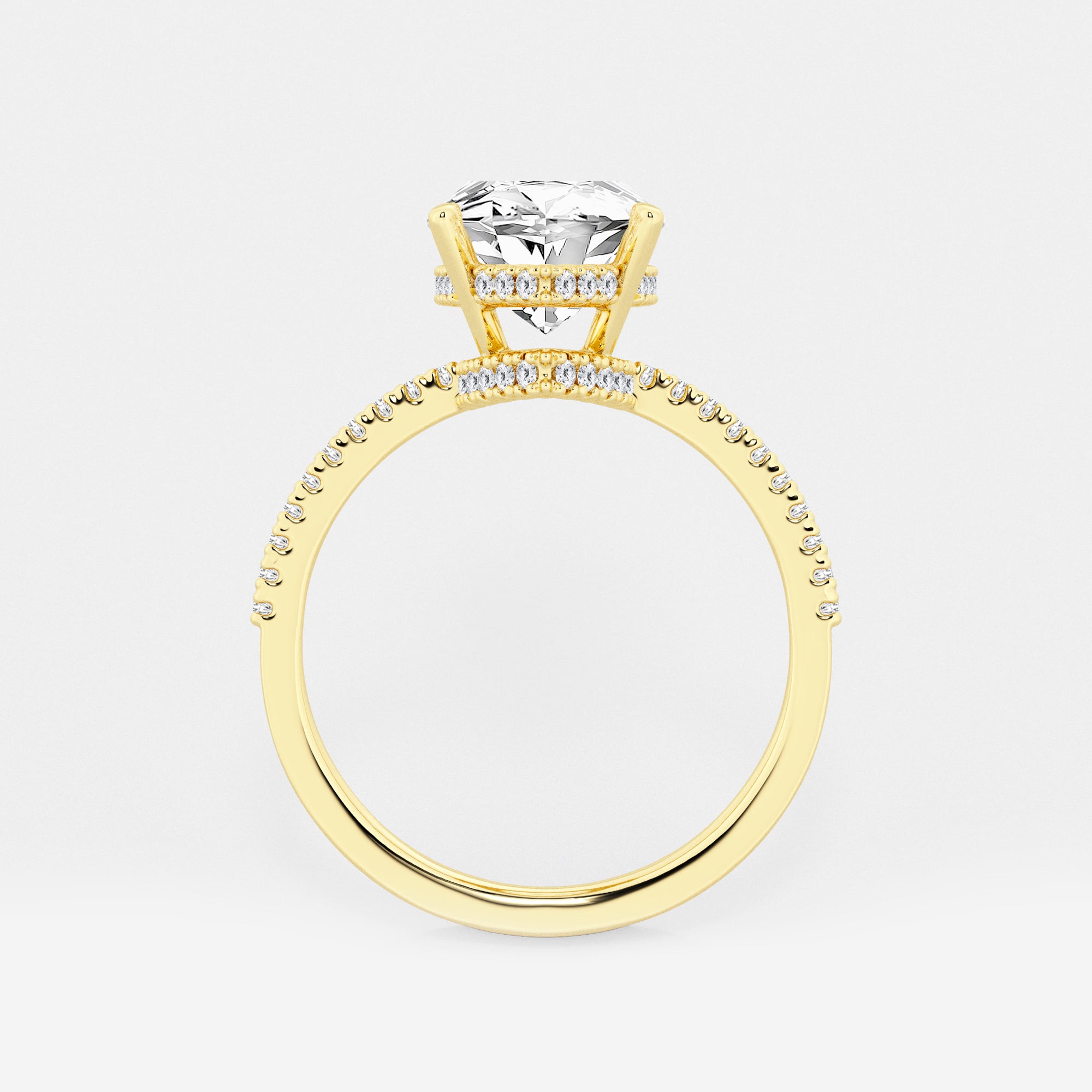 Serenité Marquise Lab-Grown Diamond Side Stone Engagement Ring