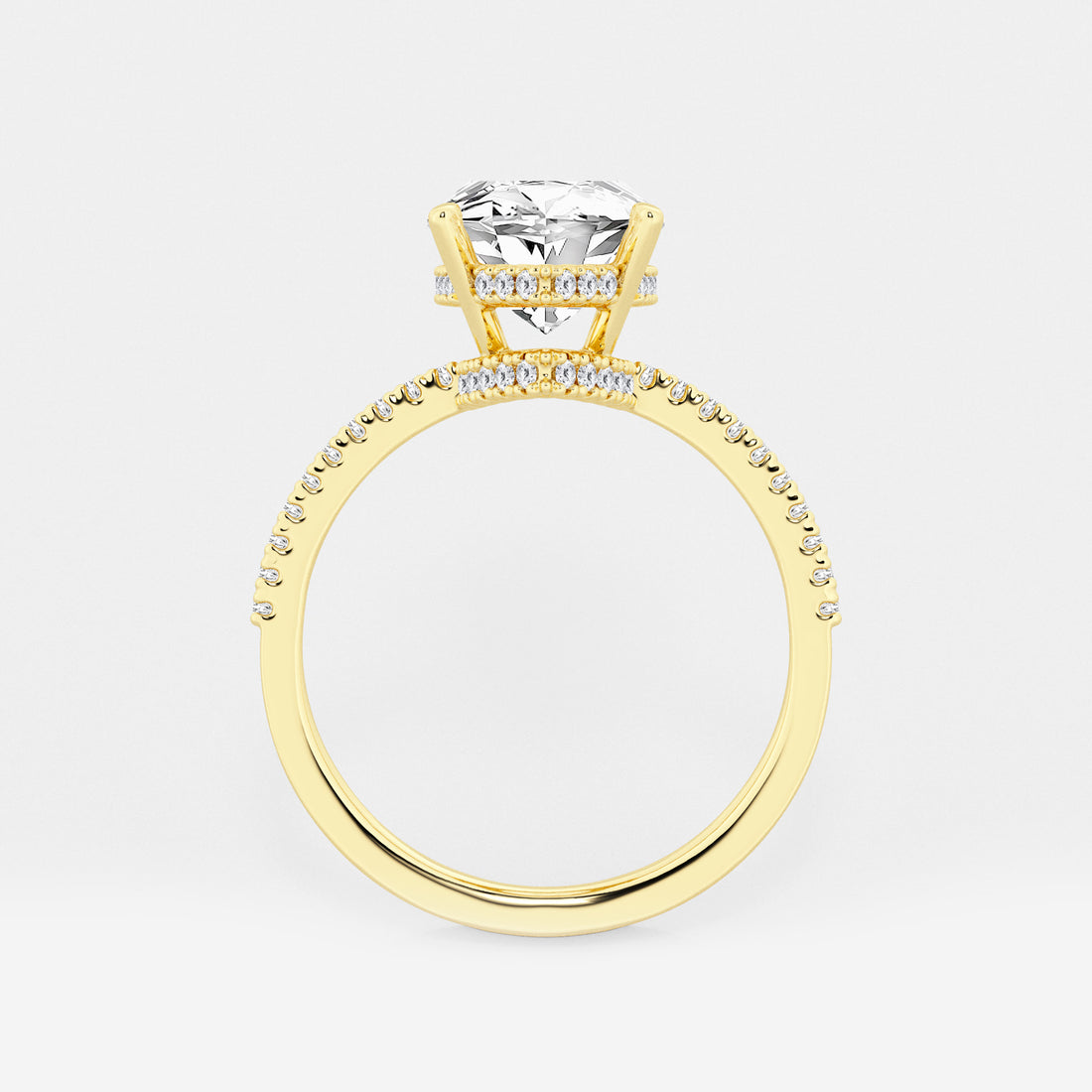 Serenité Marquise Lab-Grown Diamond Side Stone Engagement Ring
