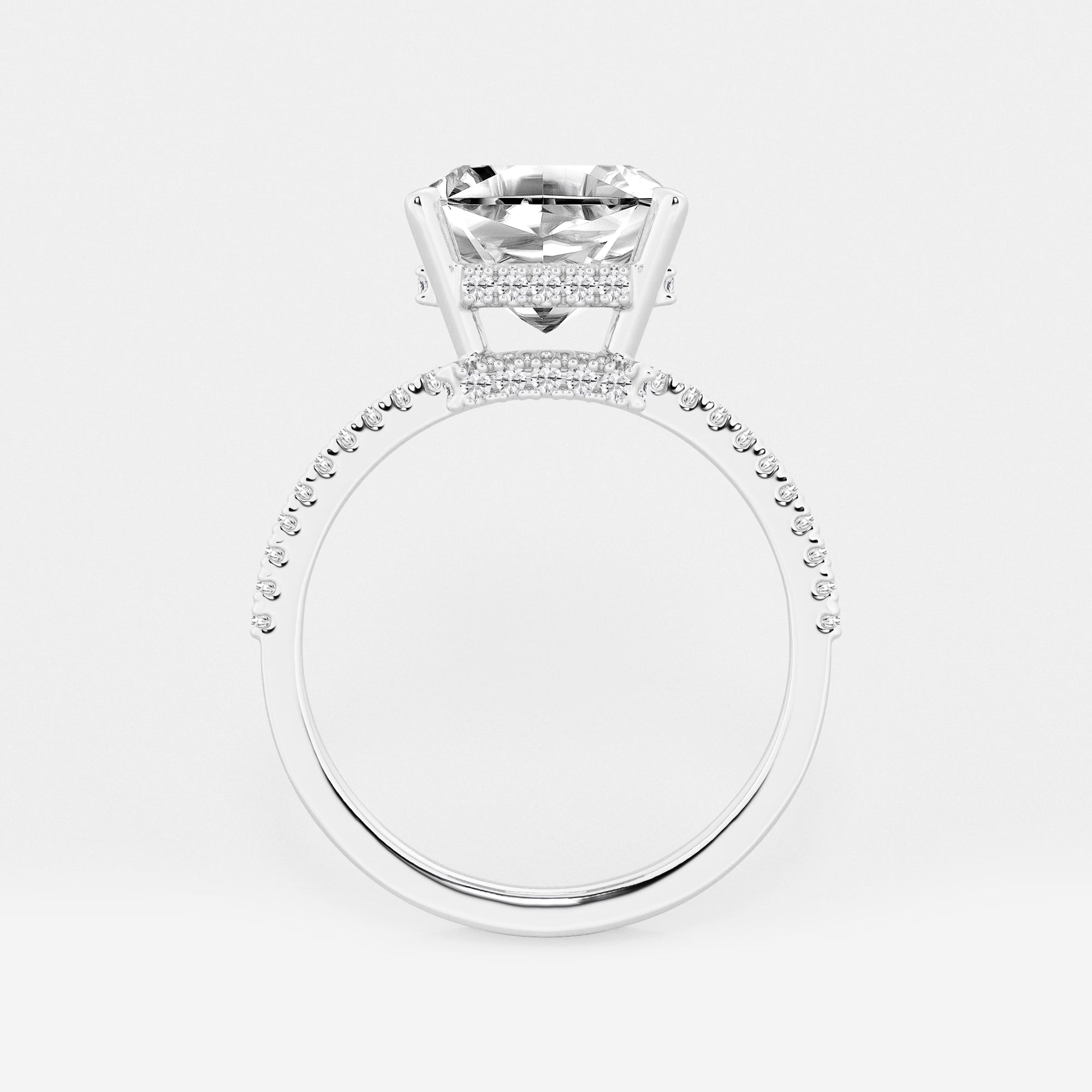 Lumina Asscher Lab Grown Diamond Side Stone Engagement Ring