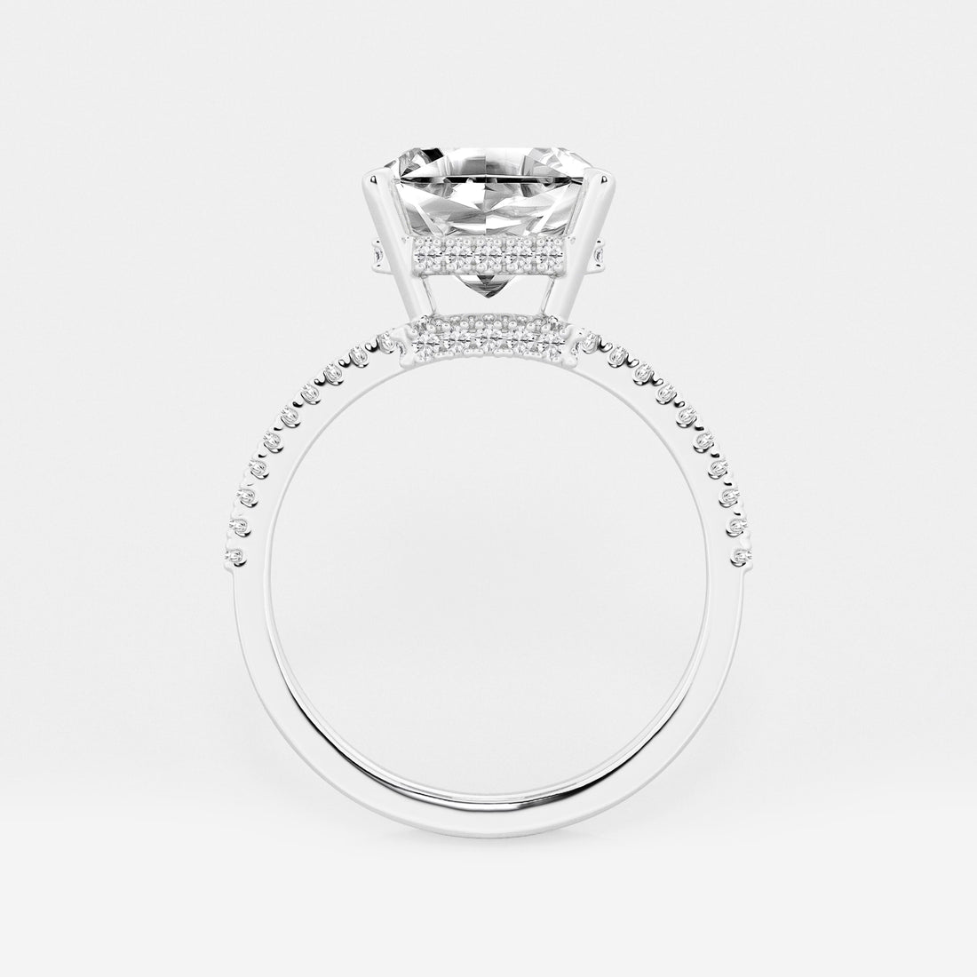 Lumina Asscher Lab Grown Diamond Side Stone Engagement Ring