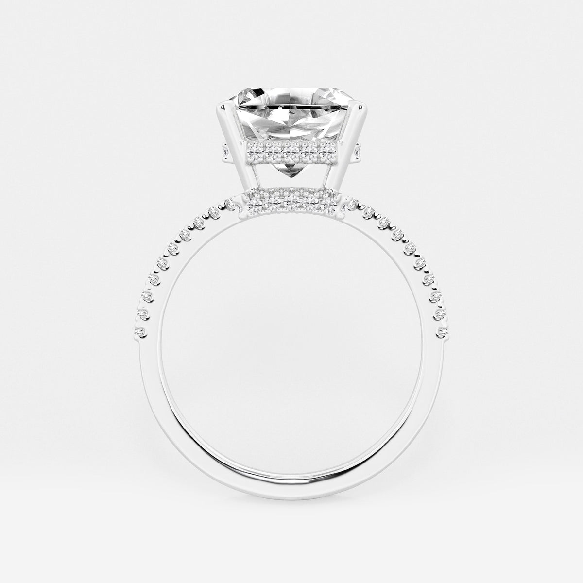 Lumina Asscher Lab Grown Diamond Side Stone Engagement Ring
