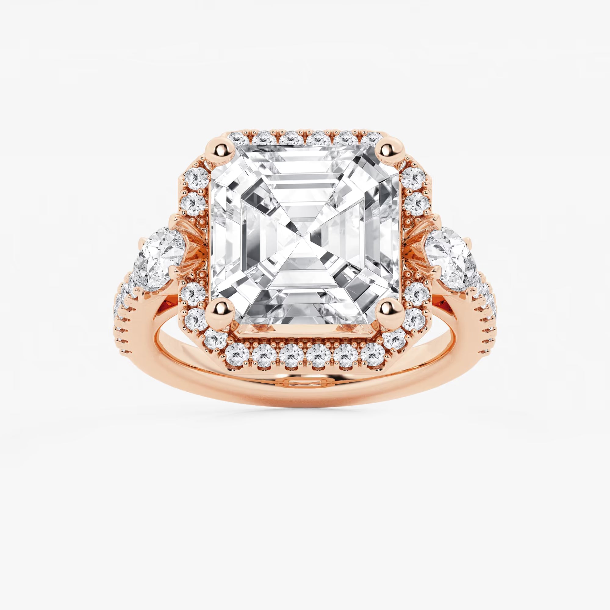 Aurielle Asscher Lab Grown Diamond Halo Engagement Ring