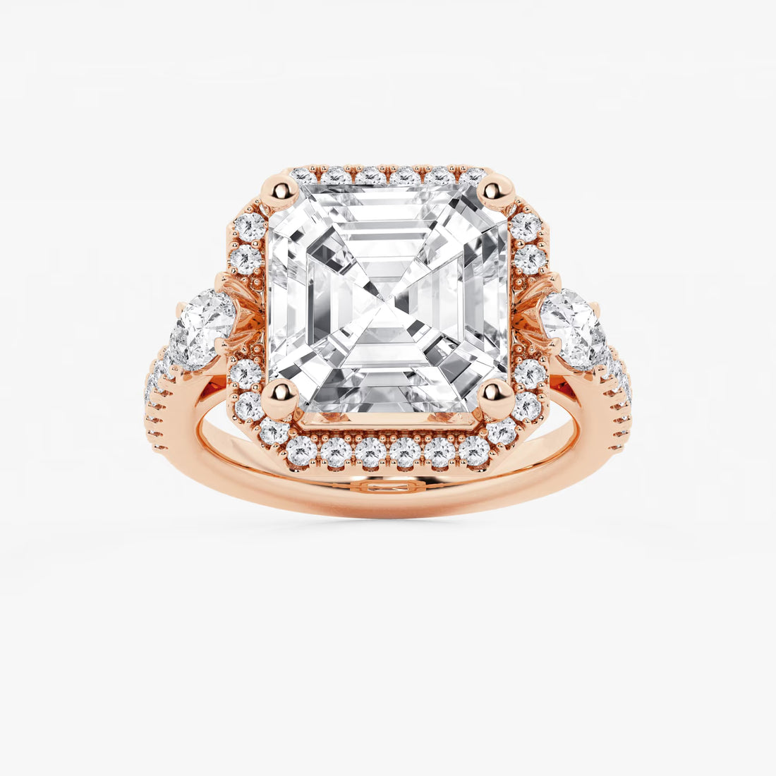 Aurielle Asscher Lab Grown Diamond Halo Engagement Ring