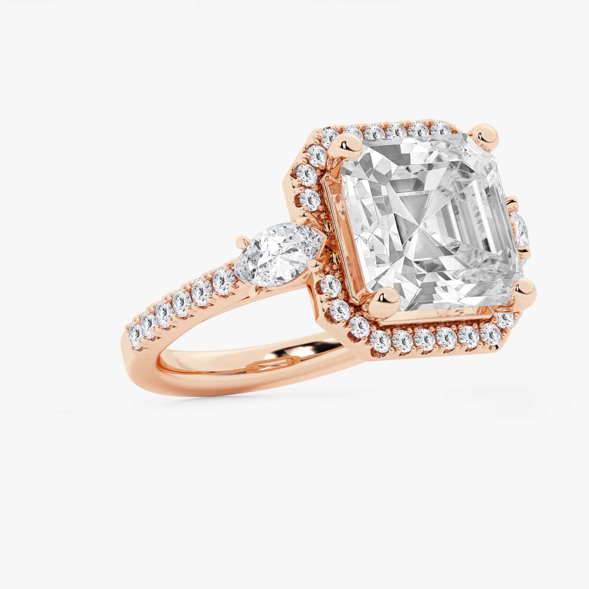 Aurielle Asscher Lab Grown Diamond Halo Engagement Ring