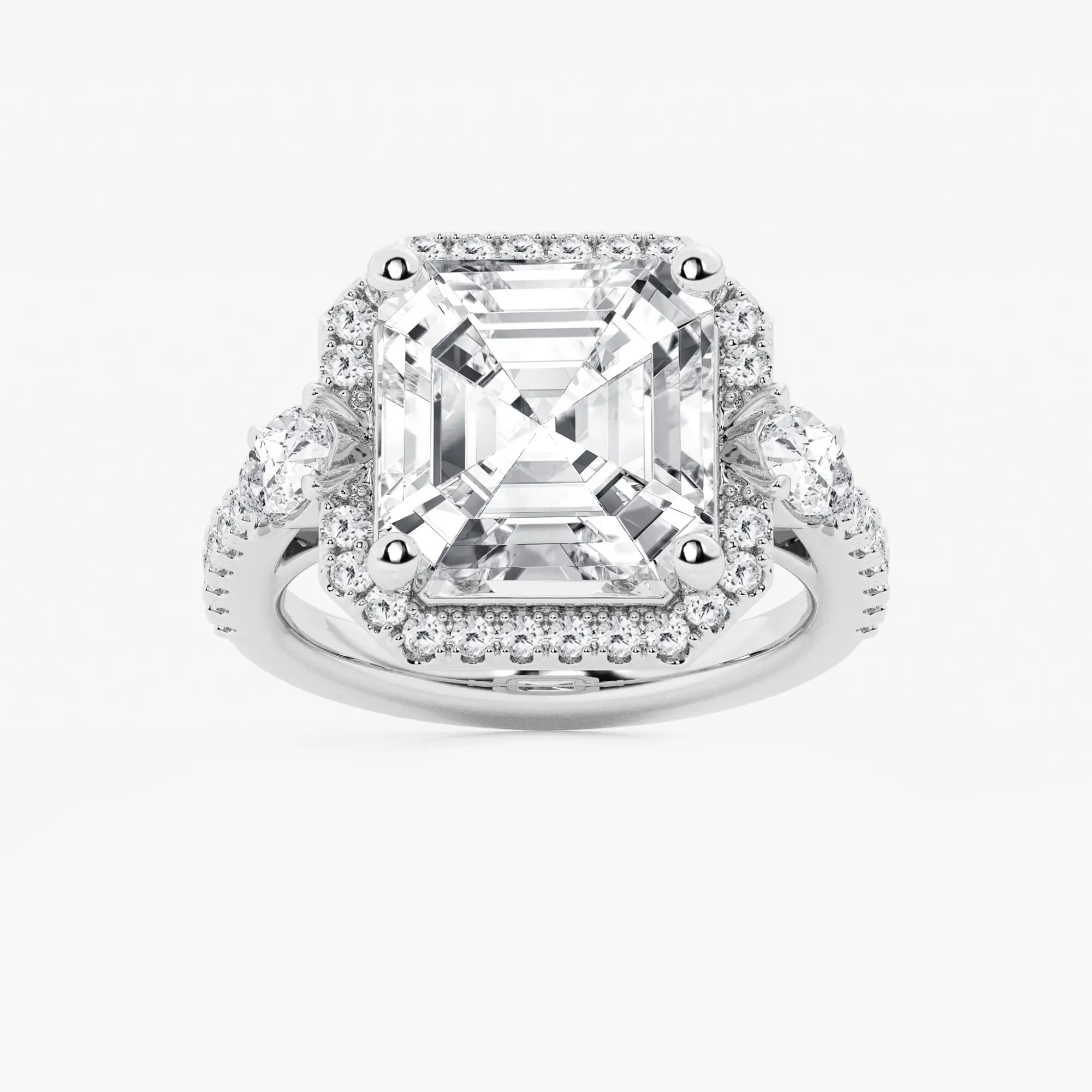 Aurielle Asscher Lab Grown Diamond Halo Engagement Ring