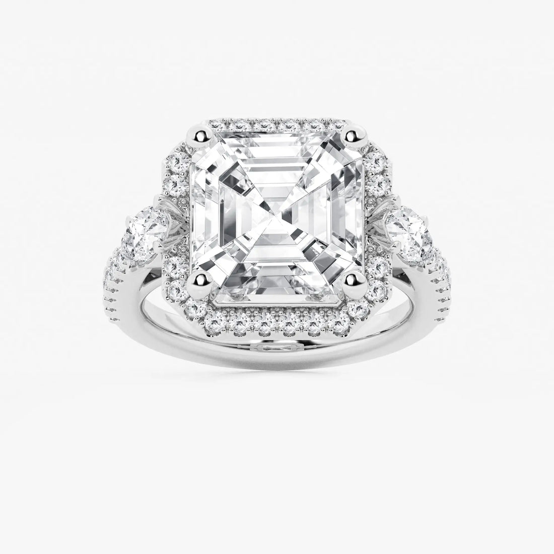 Aurielle Asscher Lab Grown Diamond Halo Engagement Ring