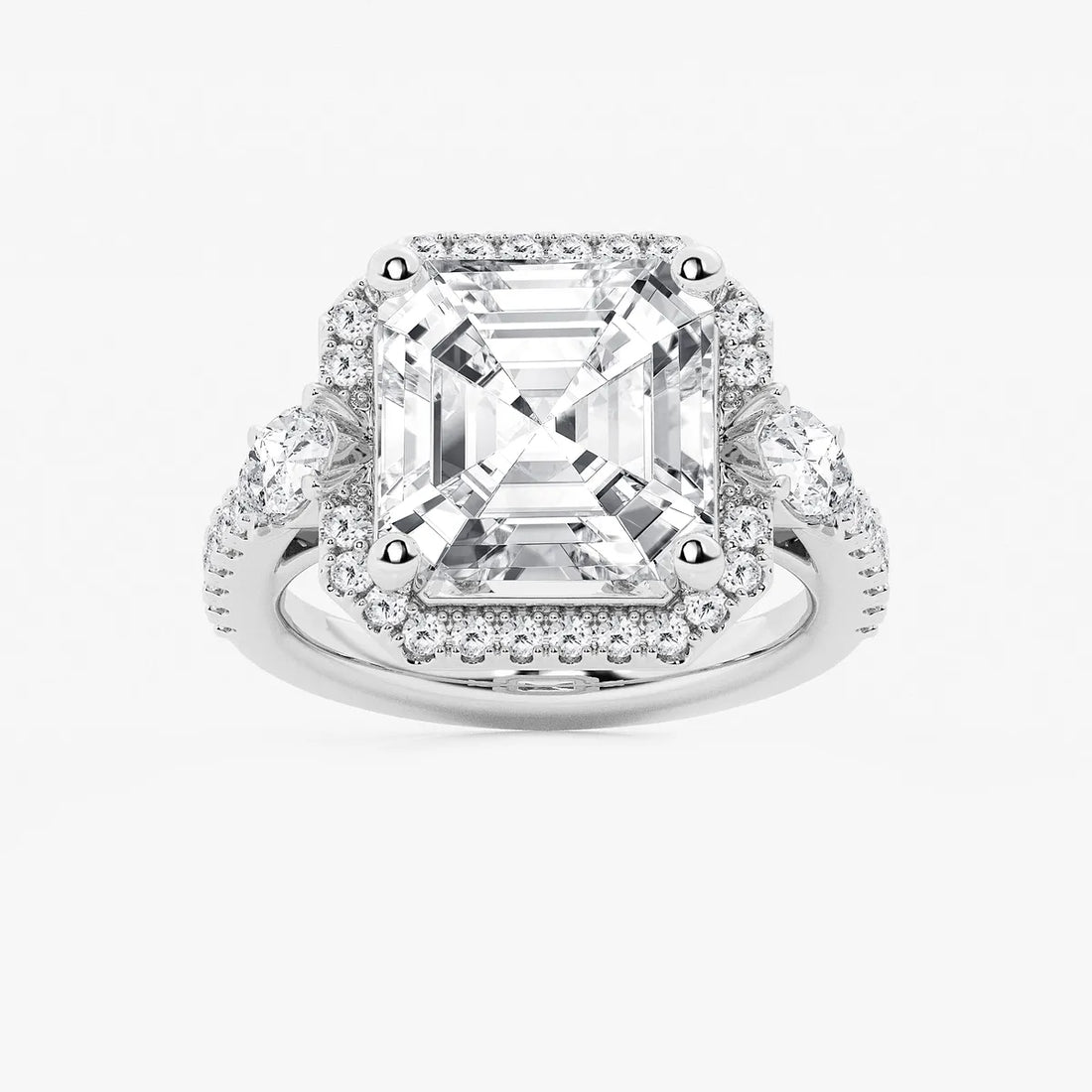 Aurielle Asscher Lab Grown Diamond Halo Engagement Ring