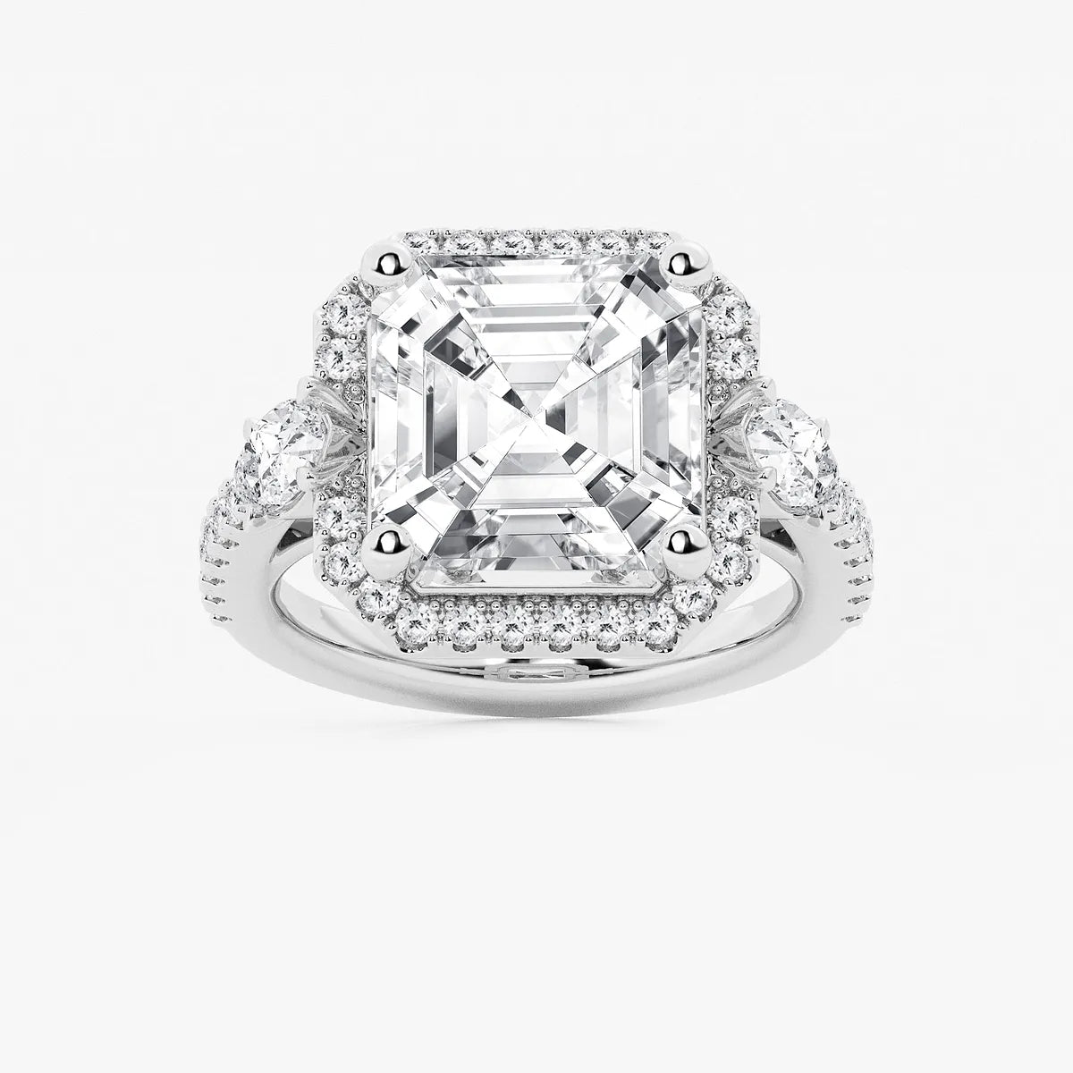 Aurielle Asscher Lab Grown Diamond Halo Engagement Ring