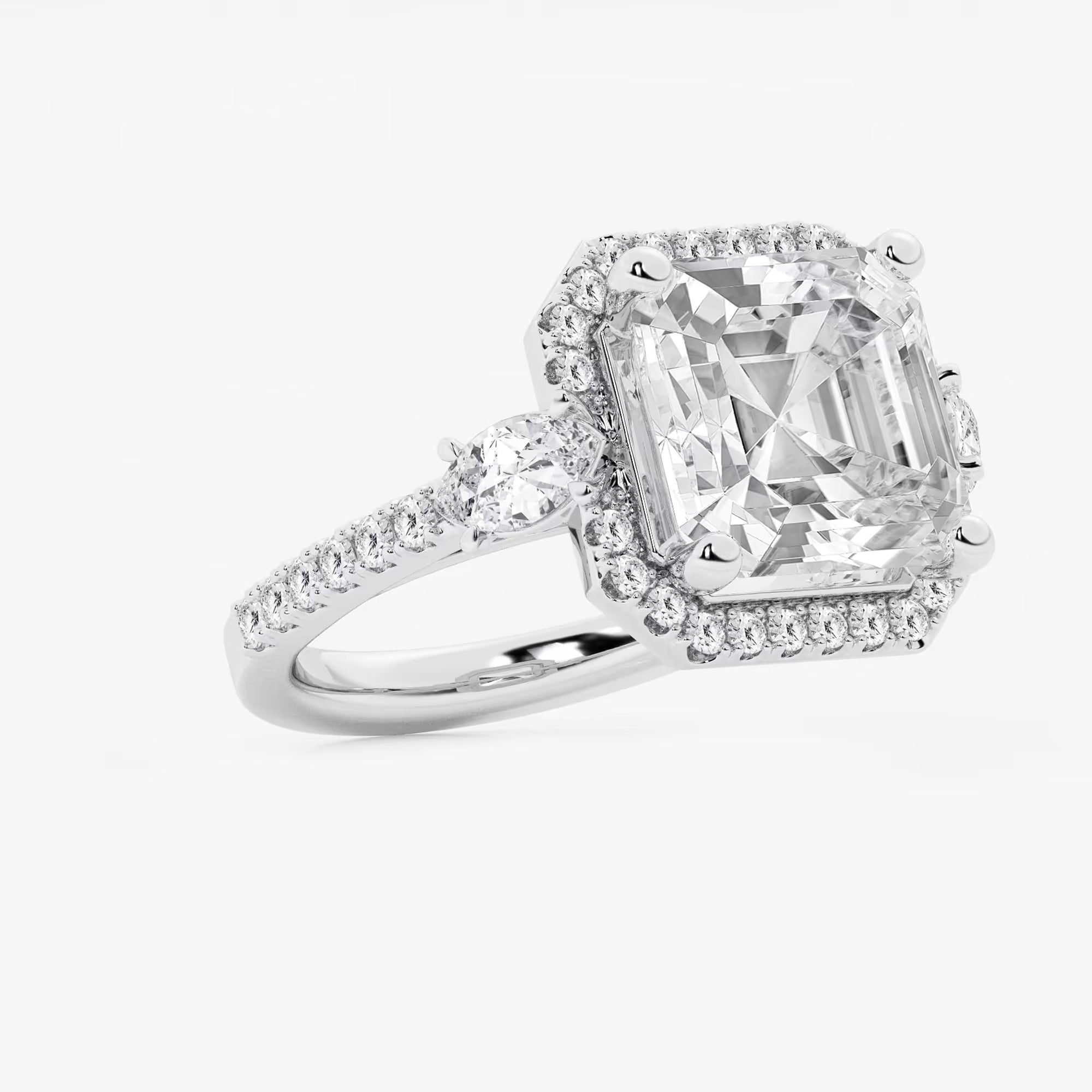 Aurielle Asscher Lab Grown Diamond Halo Engagement Ring