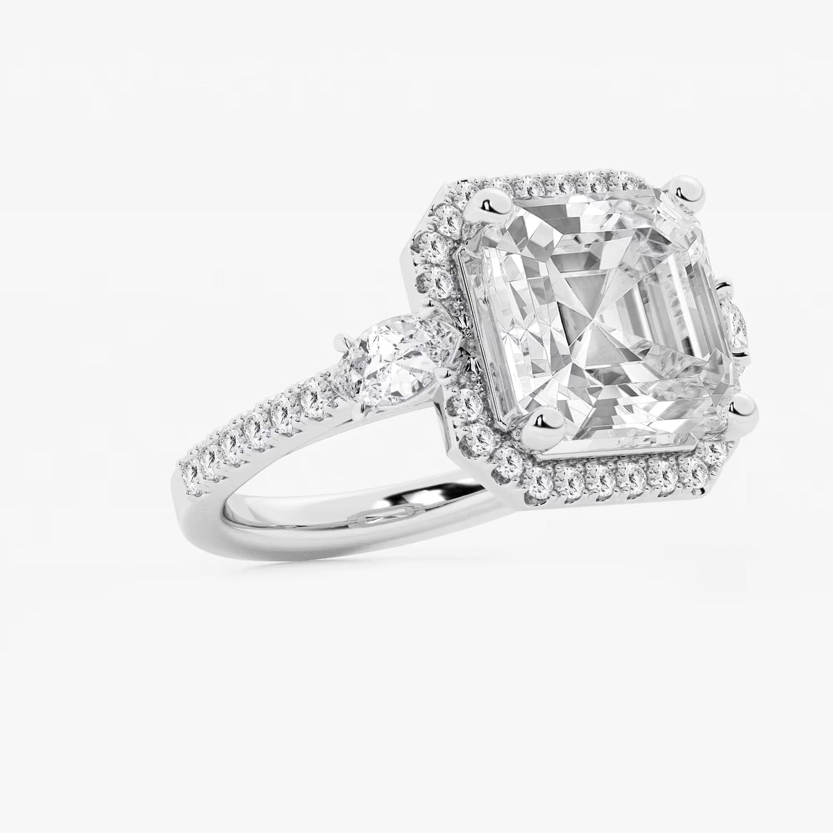 Aurielle Asscher Lab Grown Diamond Halo Engagement Ring