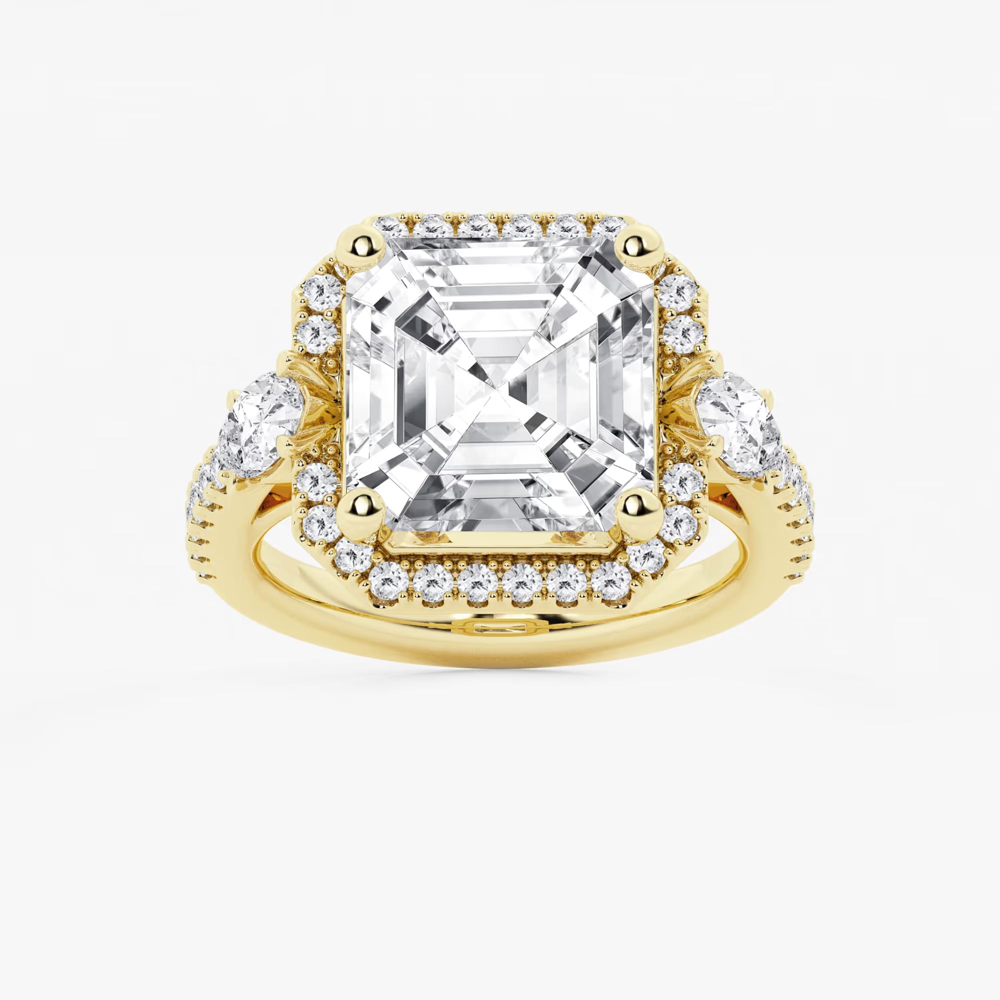 Aurielle Asscher Lab Grown Diamond Halo Engagement Ring