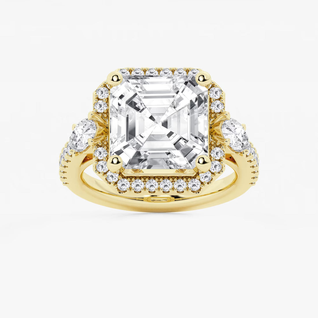Aurielle Asscher Lab Grown Diamond Halo Engagement Ring