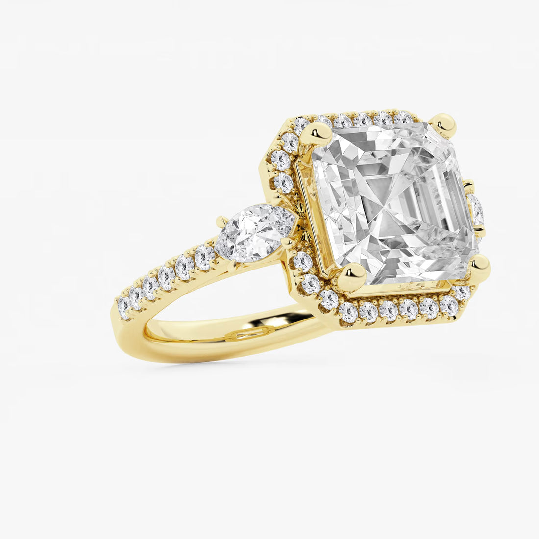 Aurielle Asscher Lab Grown Diamond Halo Engagement Ring