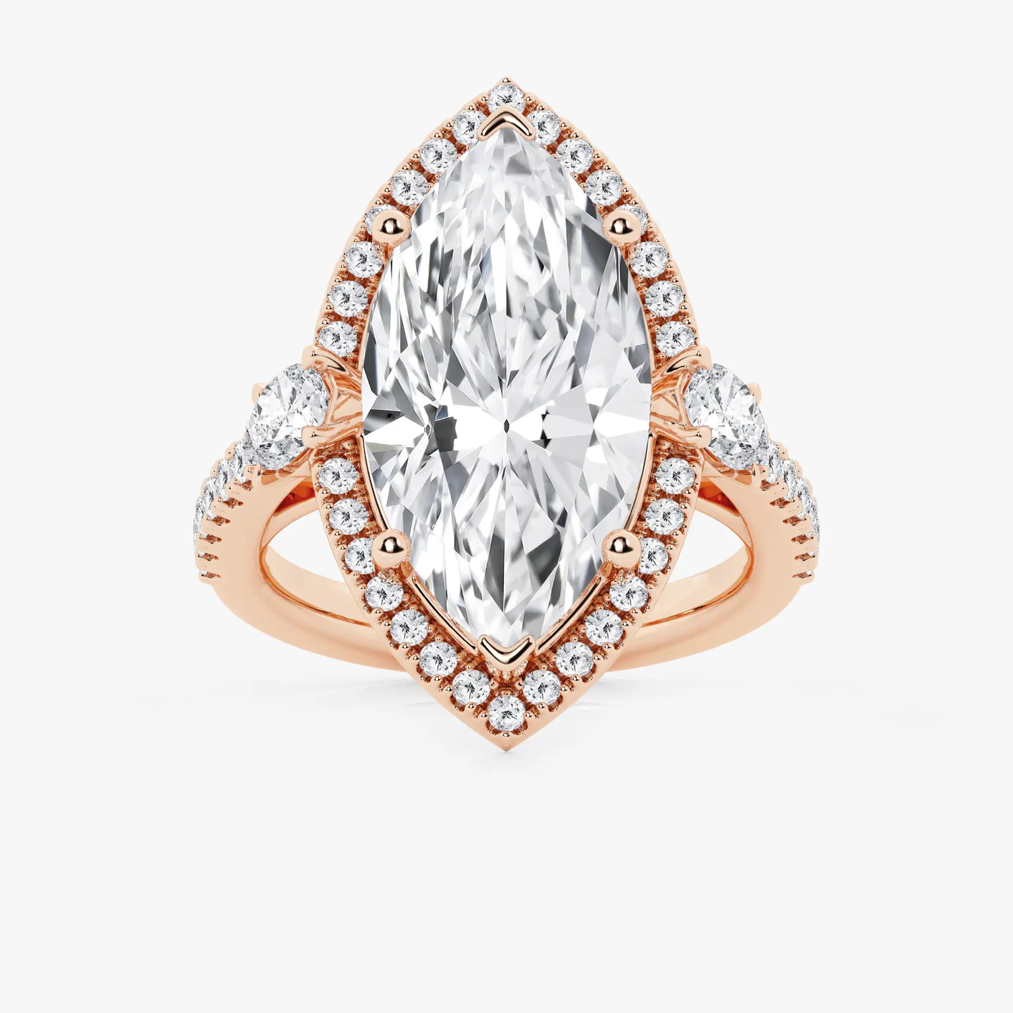 Celestia Marquise Lab-Grown Diamond Halo Engagement Ring