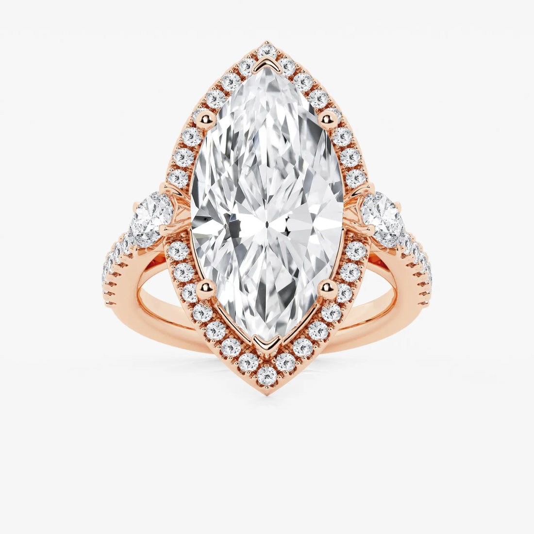 Celestia Marquise Lab-Grown Diamond Halo Engagement Ring