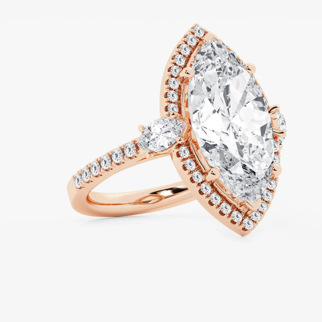 Celestia Marquise Lab-Grown Diamond Halo Engagement Ring