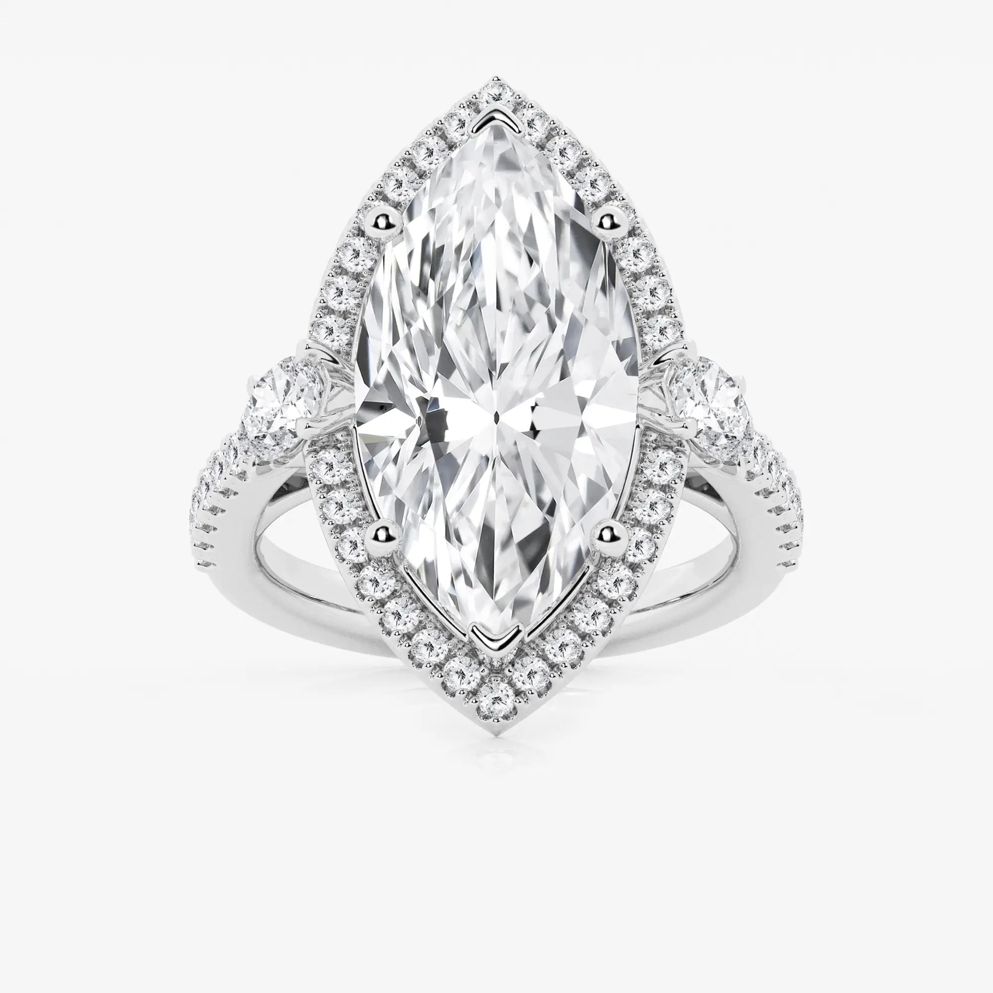 Celestia Marquise Lab-Grown Diamond Halo Engagement Ring