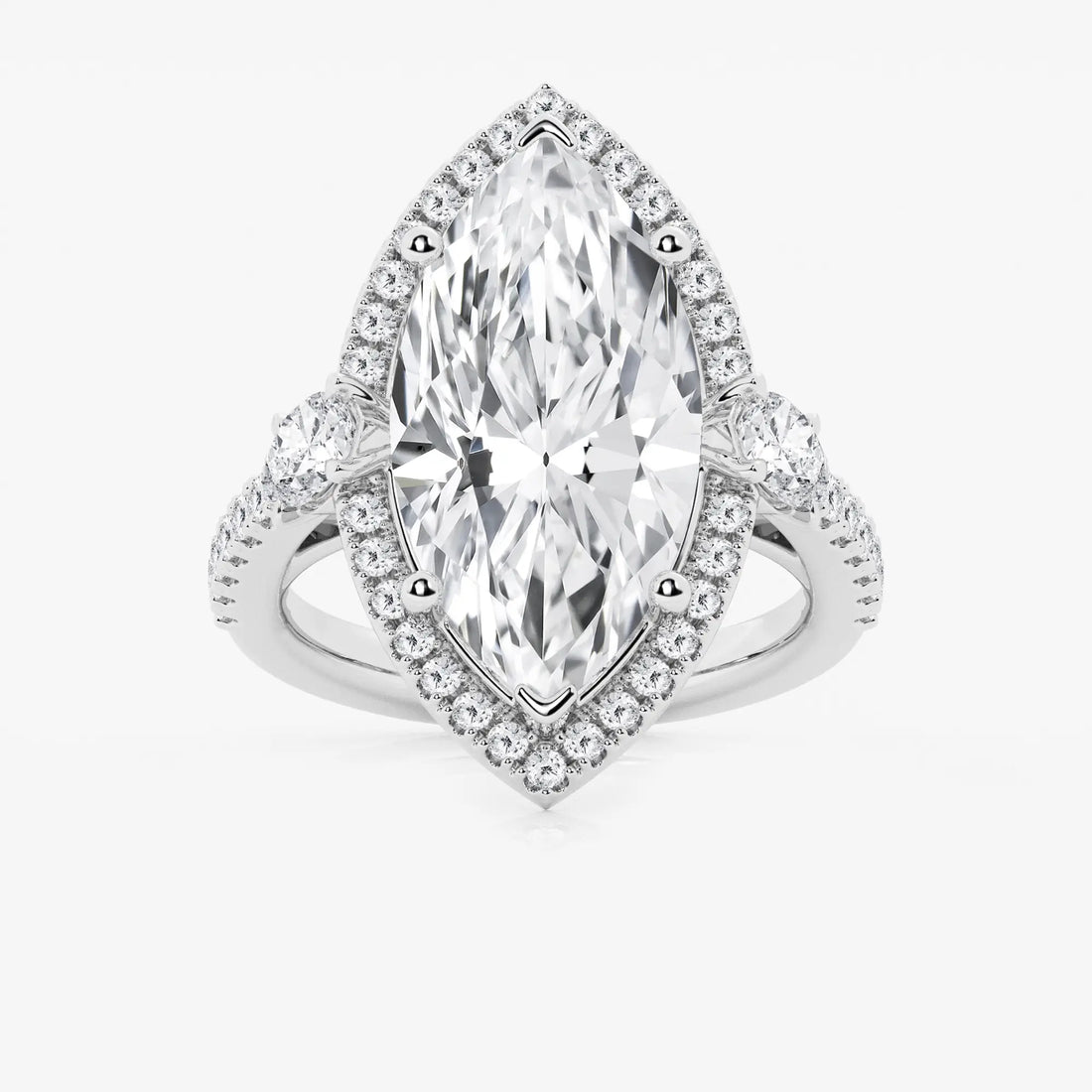 Celestia Marquise Lab-Grown Diamond Halo Engagement Ring
