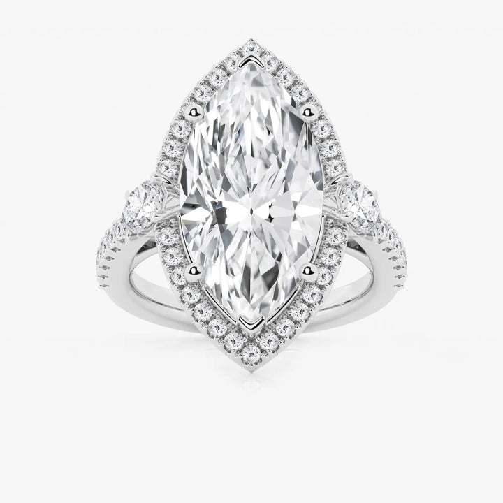 Celestia Marquise Lab-Grown Diamond Halo Engagement Ring