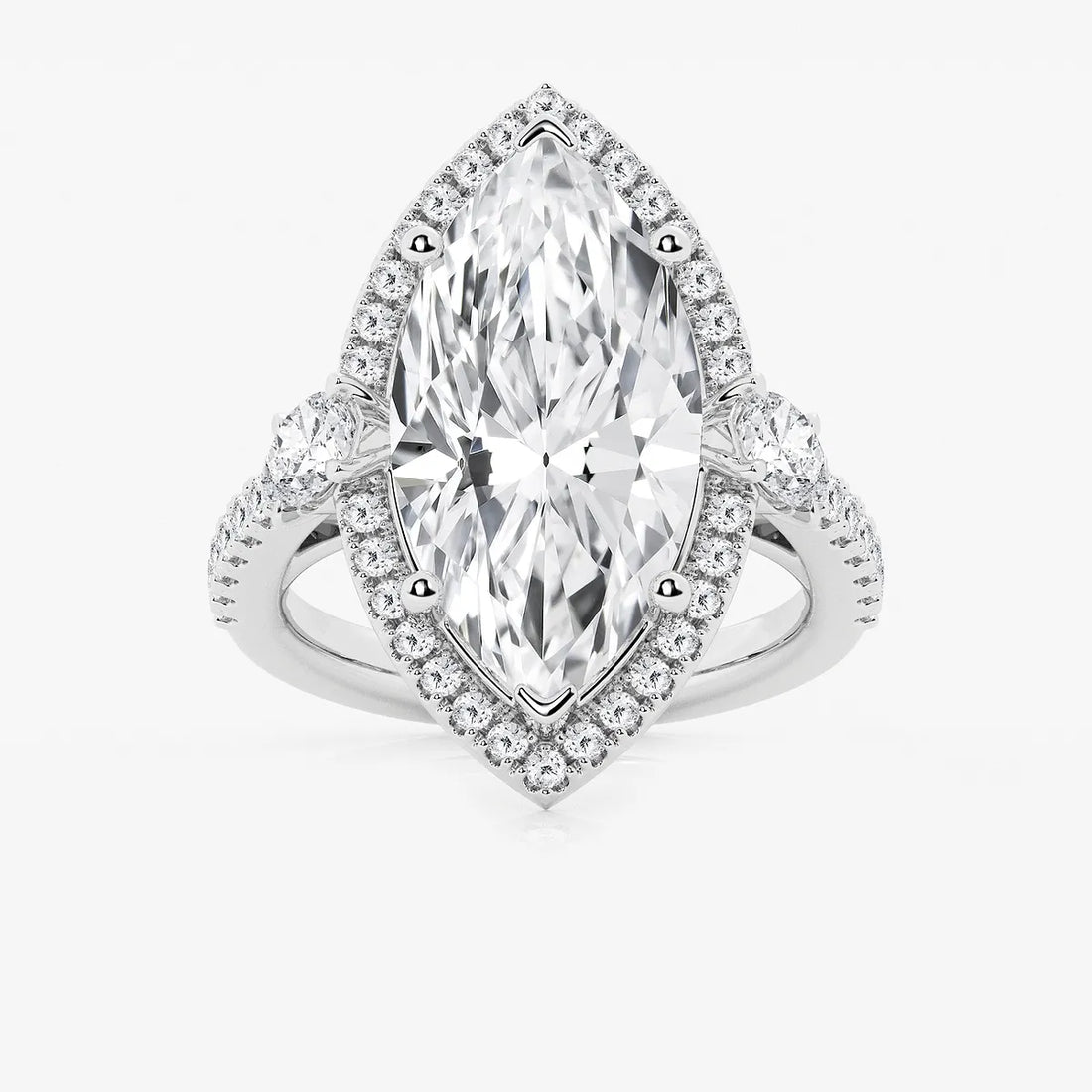 Celestia Marquise Lab-Grown Diamond Halo Engagement Ring