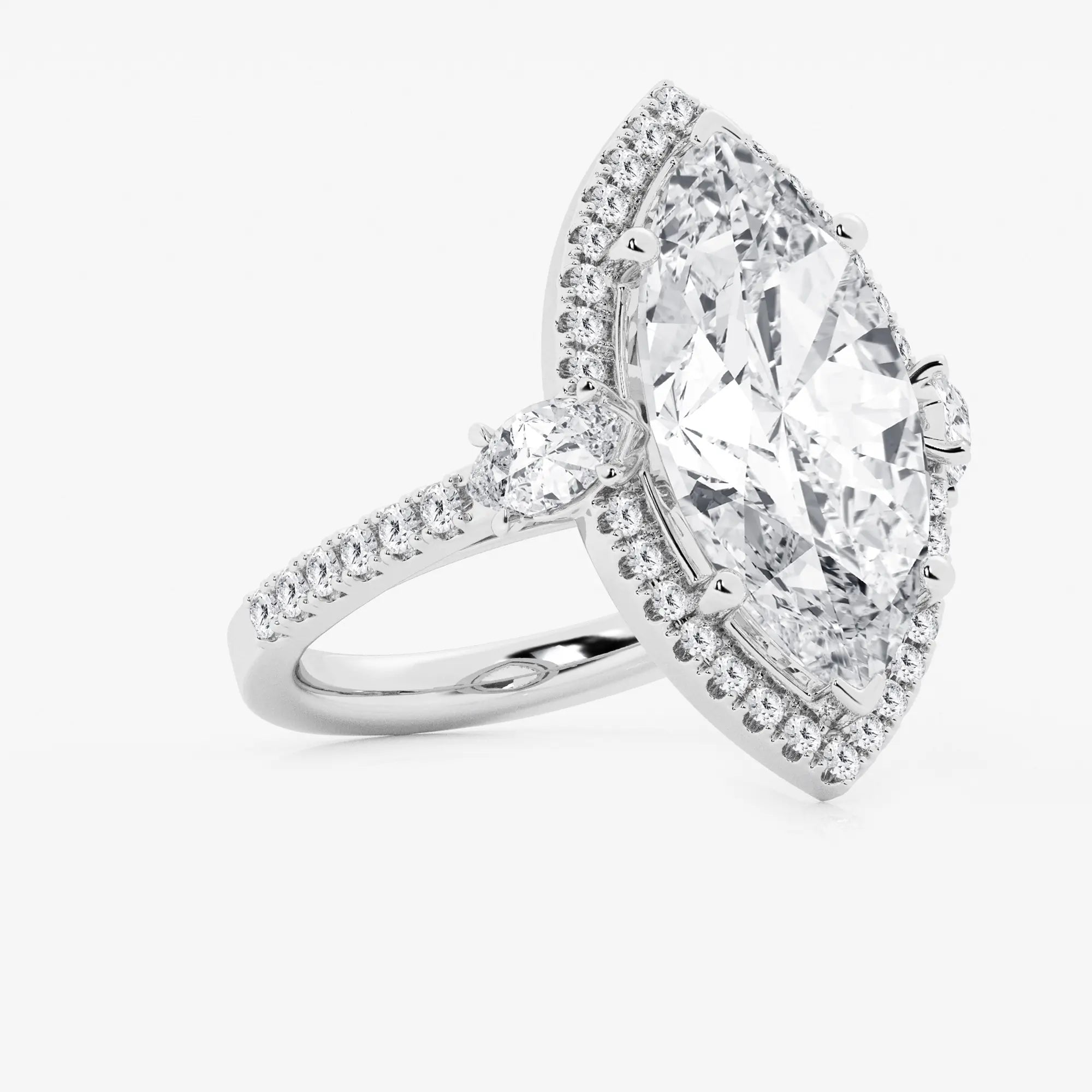 Celestia Marquise Lab-Grown Diamond Halo Engagement Ring