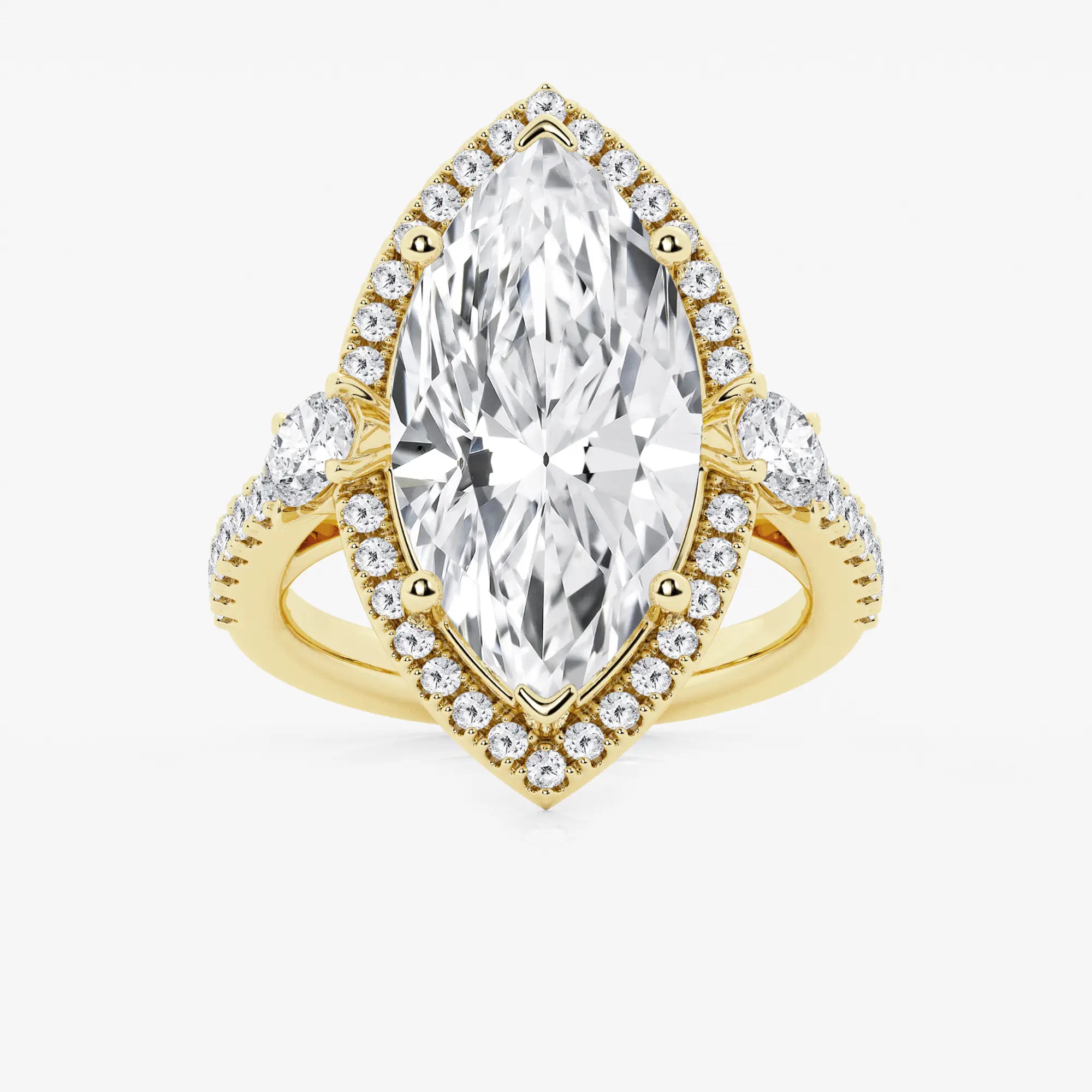 Celestia Marquise Lab-Grown Diamond Halo Engagement Ring