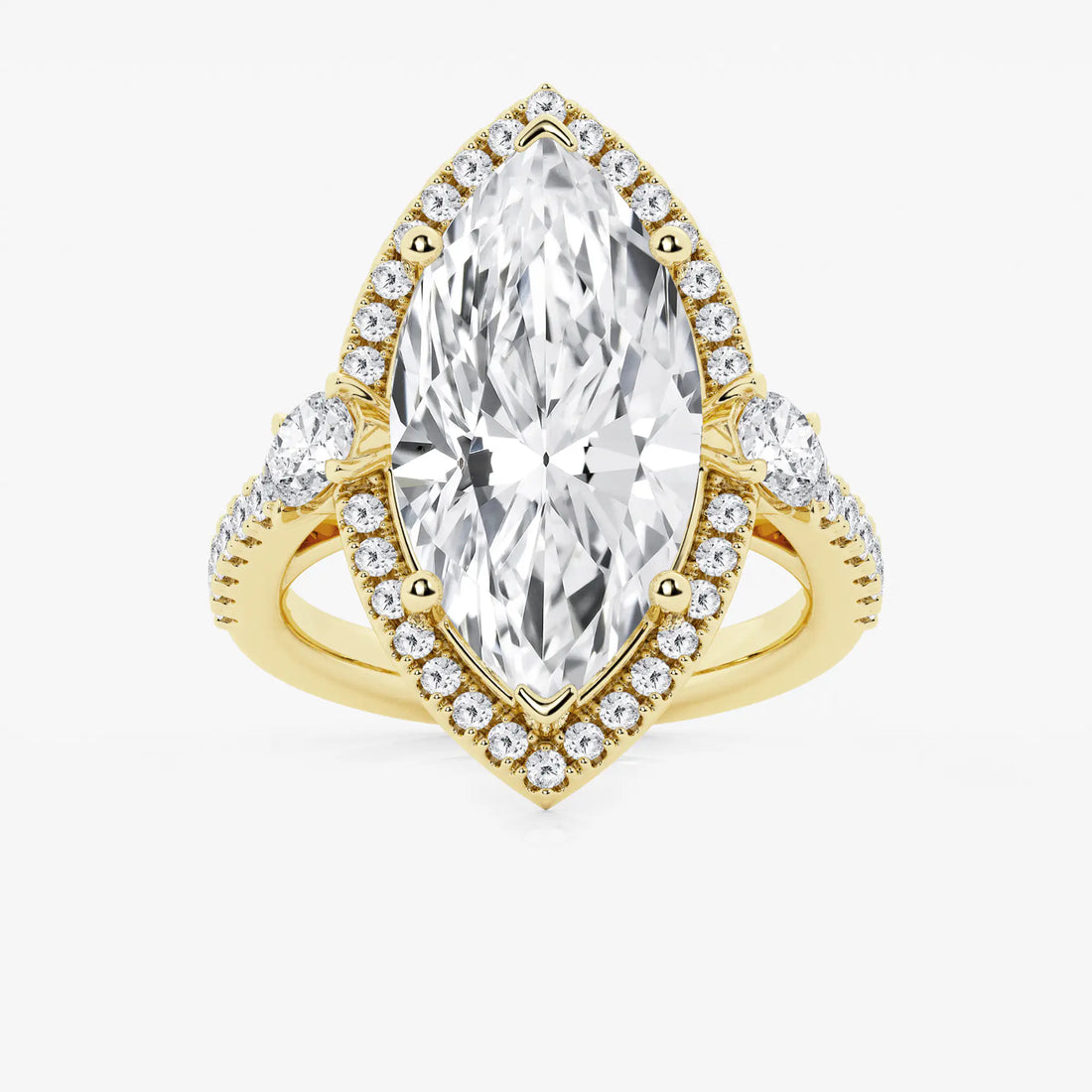 Celestia Marquise Lab-Grown Diamond Halo Engagement Ring