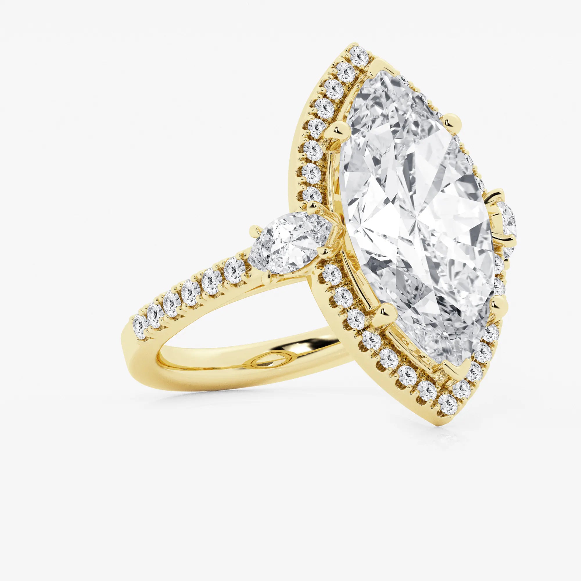 Celestia Marquise Lab-Grown Diamond Halo Engagement Ring