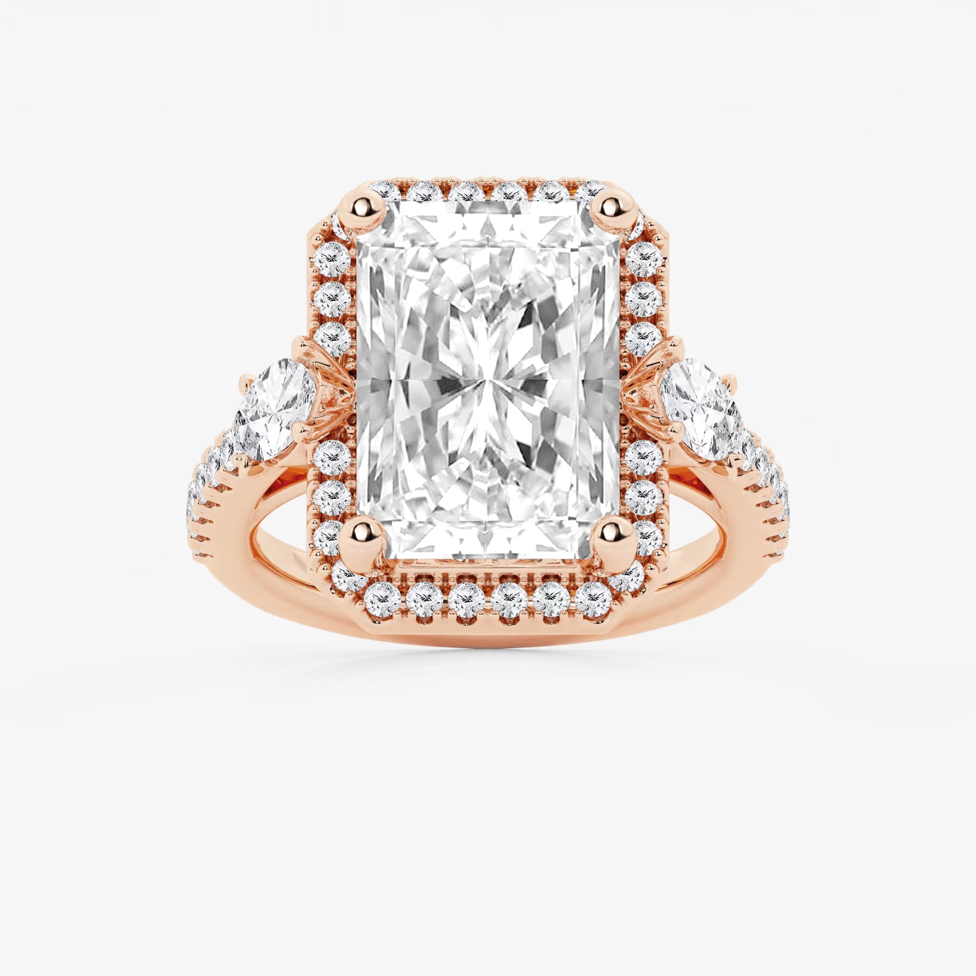 Miravelle Lab-Grown Diamond Double Row Halo Engagement Ring