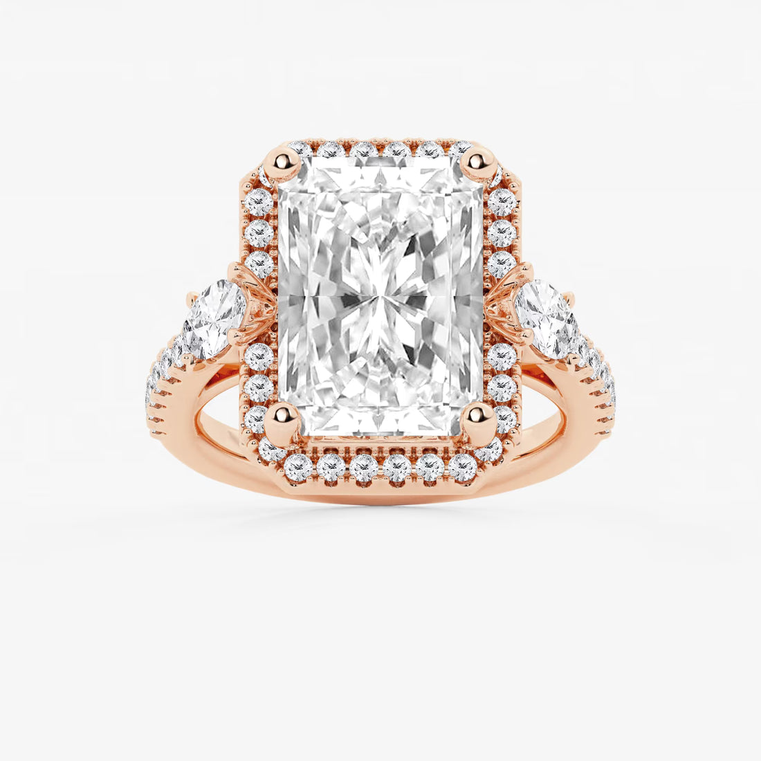 Miravelle Lab-Grown Diamond Double Row Halo Engagement Ring