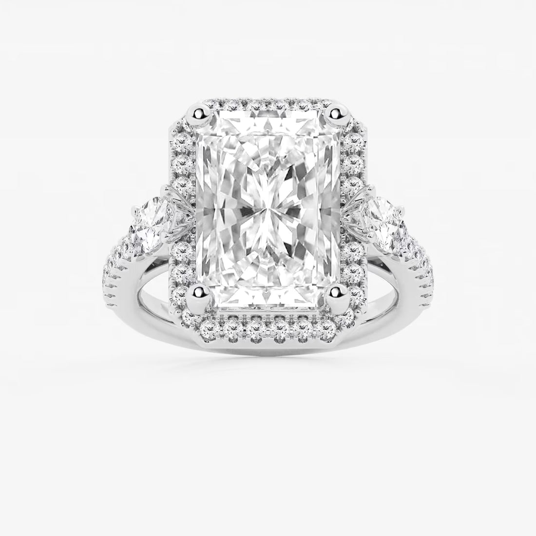 Elaria Radiant Lab-Grown Diamond Halo Engagement Ring