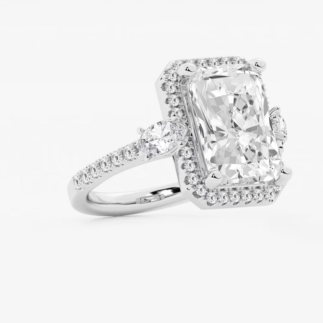 Elaria Radiant Lab-Grown Diamond Halo Engagement Ring