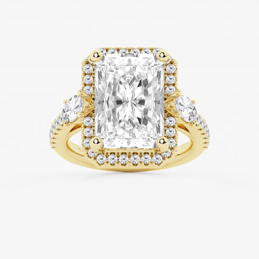 Miravelle Lab-Grown Diamond Double Row Halo Engagement Ring