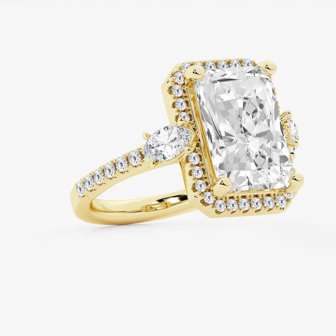 Miravelle Lab-Grown Diamond Double Row Halo Engagement Ring