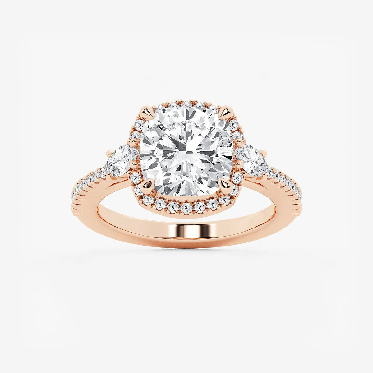 Cushion Lab Grown Diamond Halo Engagement Ring