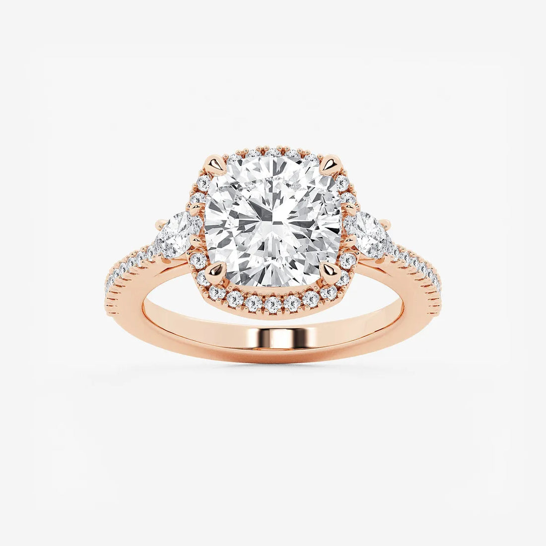 Cushion Lab Grown Diamond Halo Engagement Ring