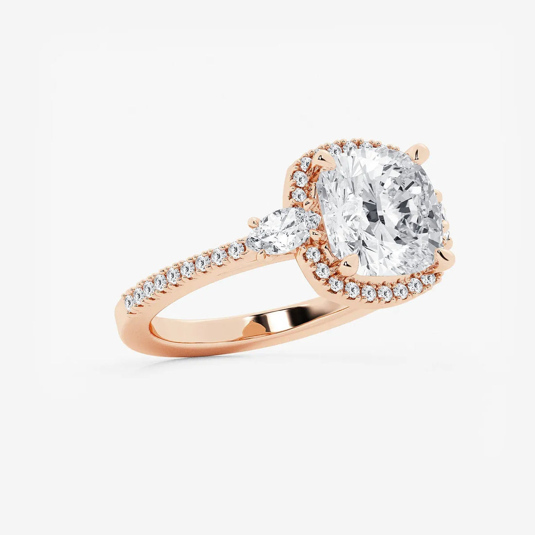 Cushion Lab Grown Diamond Halo Engagement Ring