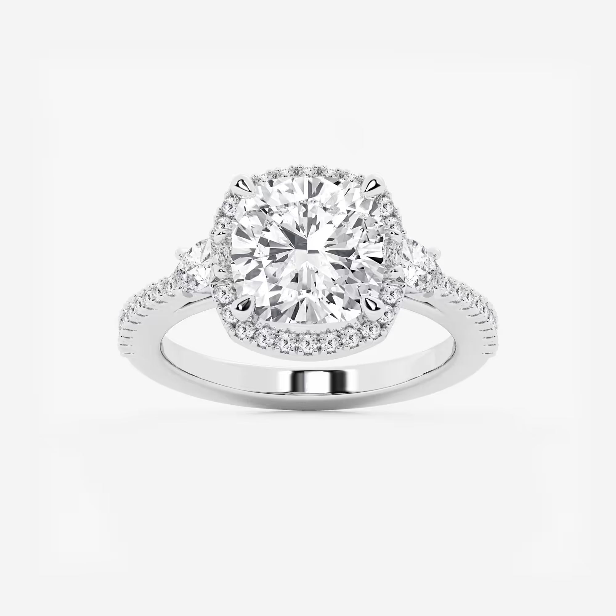 Cushion Lab Grown Diamond Halo Engagement Ring
