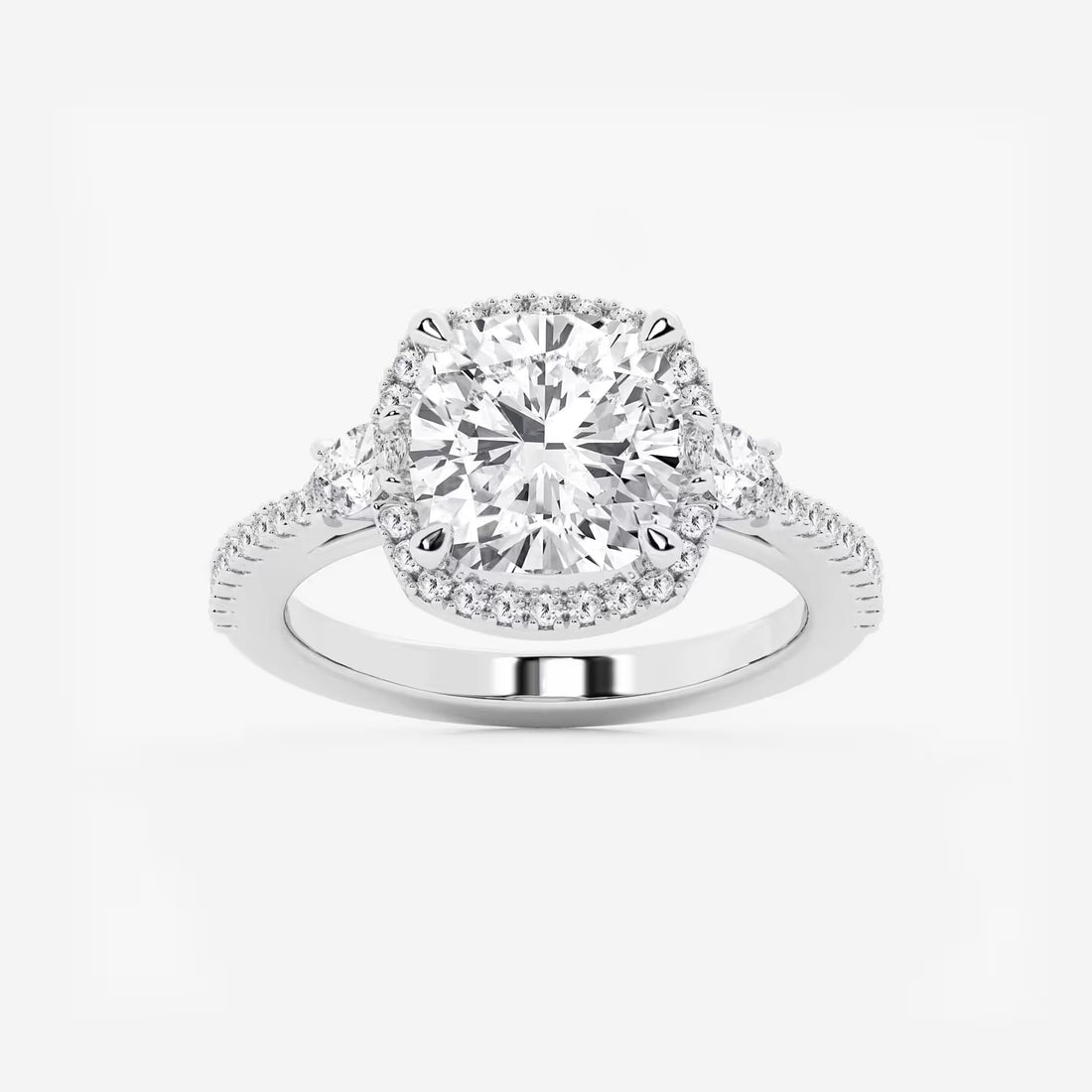 Cushion Lab Grown Diamond Halo Engagement Ring