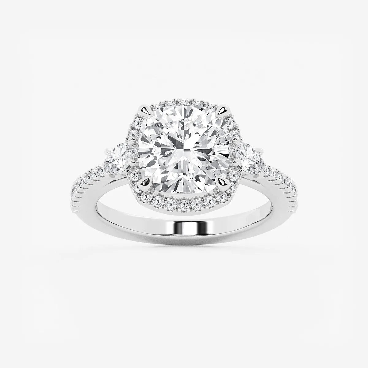 Cushion Lab Grown Diamond Halo Engagement Ring