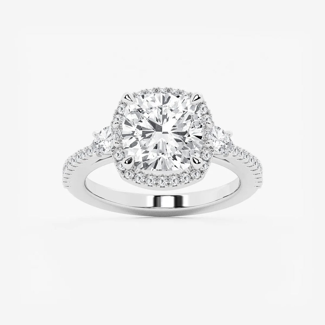 Cushion Lab Grown Diamond Halo Engagement Ring