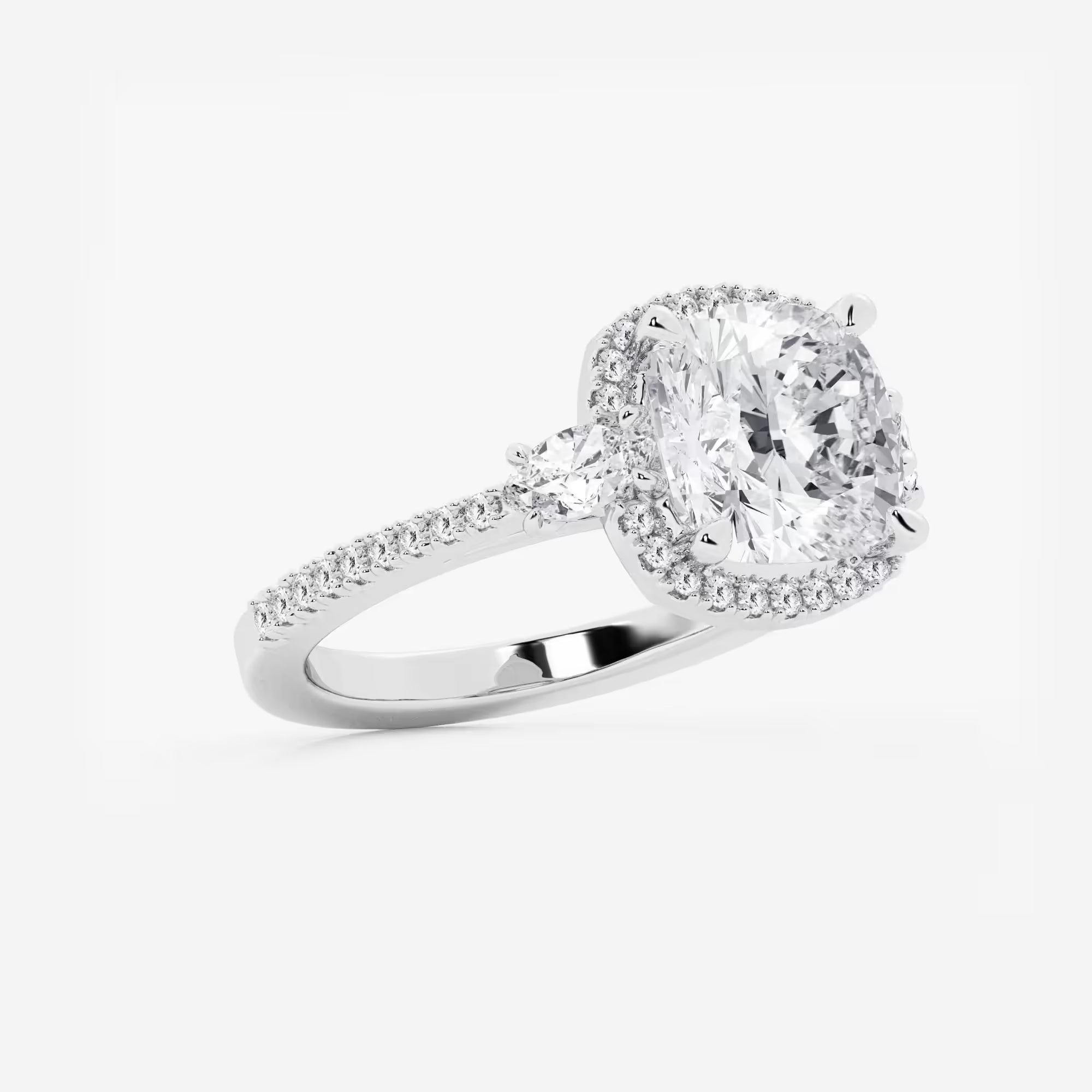 Cushion Lab Grown Diamond Halo Engagement Ring