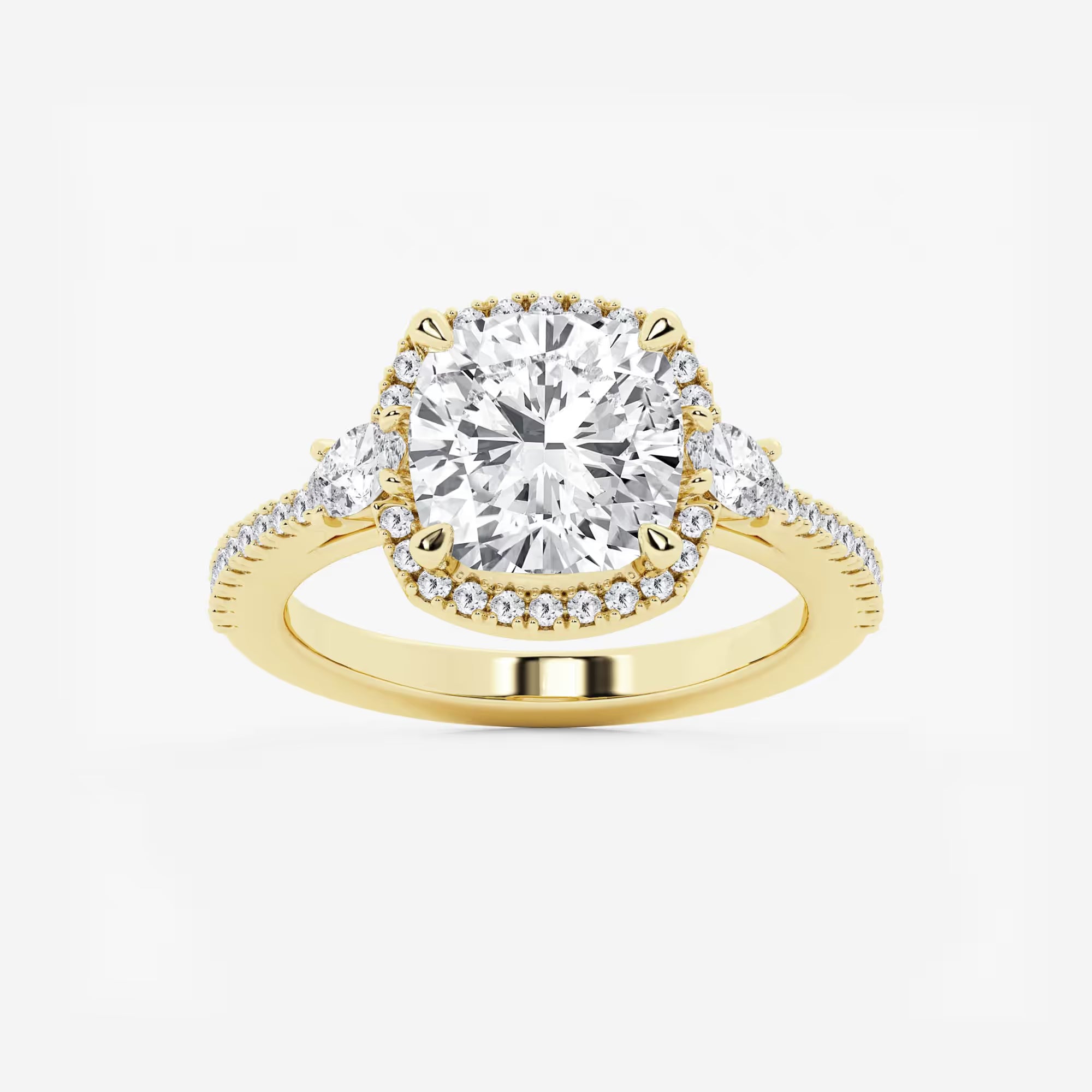 Cushion Lab Grown Diamond Halo Engagement Ring