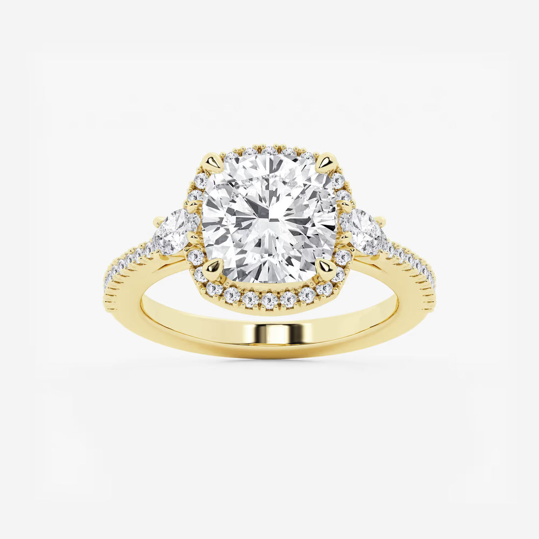 Cushion Lab Grown Diamond Halo Engagement Ring