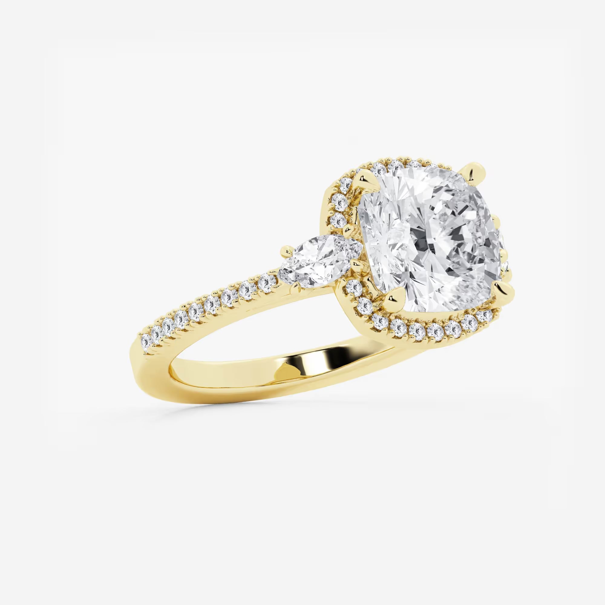Cushion Lab Grown Diamond Halo Engagement Ring