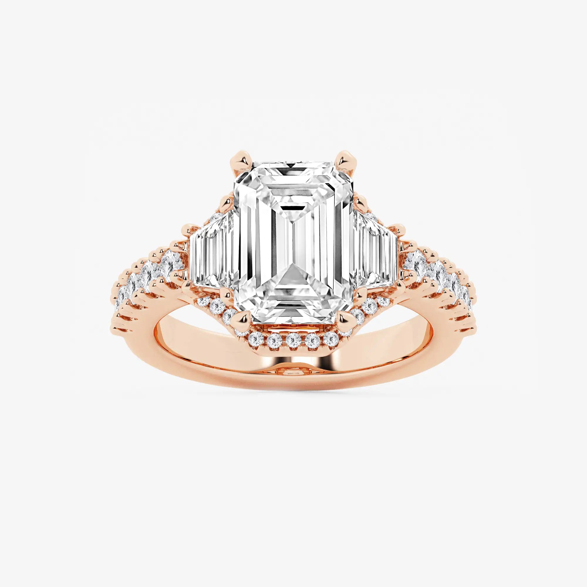 Emerald Cut Lab Grown Diamond Engagement Ring