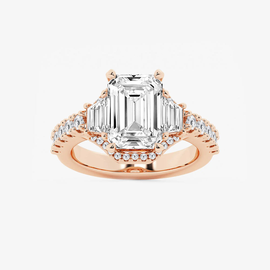 Emerald Cut Lab Grown Diamond Engagement Ring