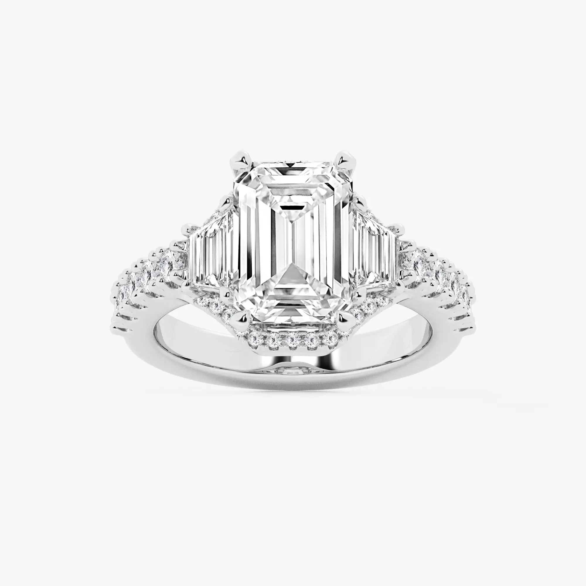 Emerald Cut Lab Grown Diamond Engagement Ring